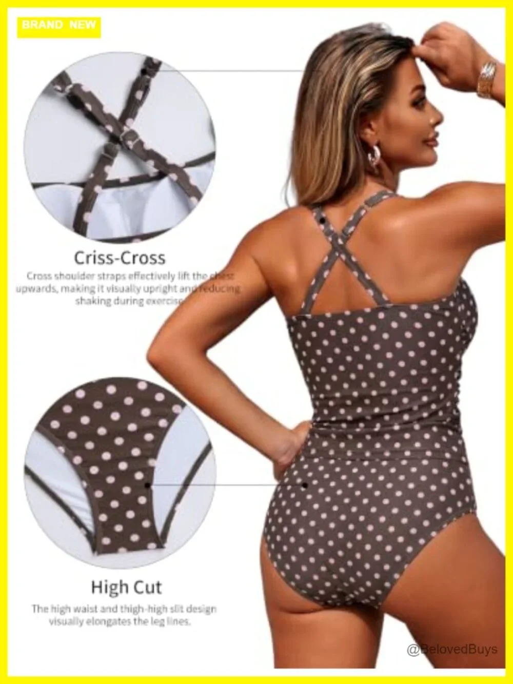 Tankini Swimsuits for Women Tummy Control 2 Piece High Waisted Bathing Suit